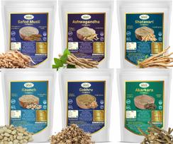 Biotic Safed Musli, Ashwagandha, Shatavari, Kaunch, Gokhru, Akarkara milteliai - 300g (po 50g)