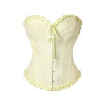 Women Strapless Palace Boned Corset Waist Trainer Slimming Shaper Bustier Top S geltona