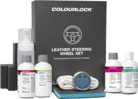 COLOURLOCK Leather Steering Wheel Set — juodo odinio vairo remonto rinkinys, 100 ml + 15 ml, 1 rinkinys