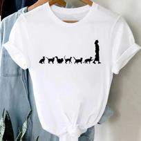 Women's Clothing Disco Ball Print Crew Neck T-shirt Short Sleeve Casual Travel Tops Summer Spring Women's Couple Olympic Top M white