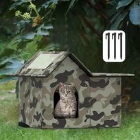 Outdoor Cat House Cave Bed All Season Small Dog Insulated Puppy Kennel for Garden Barn gray