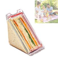 Reusable Triangle Sandwich Container Bento Box Baking Pastry Tools Sandwich Bento Box Acrylic Clear DIY Sandwich Maker for Kids beige