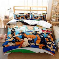 3D Print Volleyball Anime Haikyu Duvet Cover Collection Cartoon Kids Boys Bedding Collection Bedclothes Girls Teens Quilt Cover With Bed Linen Coll EU Twin 135x200cm beige