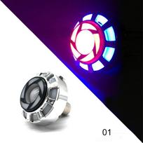 Motorcycle LED Strobe Flash Light 12V Universal Light LED Motorbike Brake Rear Lamp Taillight Two Ring Colorful Decorative Lamps mėlyna