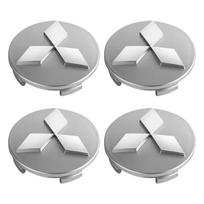 4Pcs 60mm Car Wheel Center Hub Caps Badge Accessories For Mitsubishi Lancer 7 8 I200 Pajero Montero Sport Outlander ASX Mirage pdzb01 sidabras