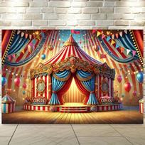 1PC, vibrant circus tent wall banner, suitable for parties and holiday gifts 47.2x31.5inch/120*80cm black
