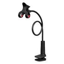 Lazy Bedside Mobile Phone Holder with Adjustable Clip for Live Streaming and Videos juoda