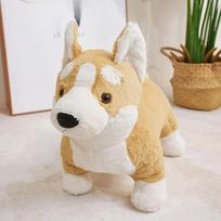 Adorbale Corgi Dog Plush Toy Stuffed Soft Animal Cartoon Pillow Kawaii Lifelike Puppy Doll Lovely Gifts for Children Girls 30cm geltona