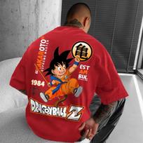 Men Tshirt Dragon Ball Z Anime Goku Cosplay Youth Oversize Fashion Print Summer Cotton Short Sleeve Top Casual Clothes Man Gift S gray