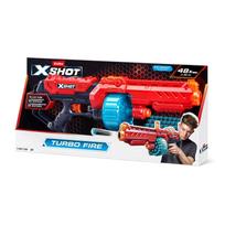 ZURU XSHOT Excel Turbo Fire Dart Blaster with 48 Darts, Sponge Darts, 36270, Authentic red