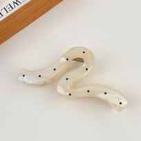 Korean Version of The Polka Dot Hair Clip Women's New Half-caught Hair Clip Headdress Hairpin Clip Disc Hair Clip Summer Hair Accessories beige