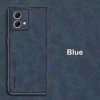 For Motorola Moto G84 G54 G34 G24 G14 G22 5g  Sheepskin Leather Case On G 84 54 34 24 14 22 Men Retro Business Back Cover Moto G22 gray