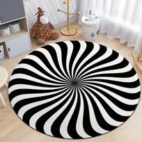 3D sūkurio optinės iliuzijos kilimai Plotiniai kilimai Neslystantys apvalūs kilimai Plotiniai kilimai svetainei Trumpo plauko sūkurio kilimas 60cm white