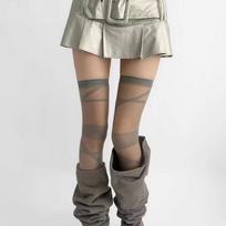 Lolita Women Stockings Ultra-Thin Transparent Crystal Silk Socks Thigh High Stockings Girls Thigh High Socks Stockings One Size gray