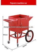 Fully Automatic Popcorn Cart with Roof red