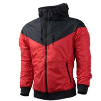 Men's Lightweight Breathable Jacket Large Size Casual Sun Protection Softshell Jacket Casual Hooded Jacket M raudona