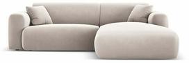 Kampinė sofa Cosmopolitan Design Nolio Velvet Casino Pearl, šviesiai smėlinė, dešininė, 170 x 235 cm x 72 cm