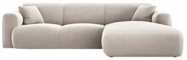 Kampinė sofa Cosmopolitan Design Nolio Velvet Casino Pearl, šviesiai smėlinė, dešininė, 170 x 260 cm x 72 cm