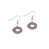 Bills Heart Drop Earrings With Alloy Material And Rhinestones For Football Lovers Chicago Bears gray