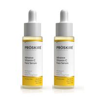 Proskire Vitamin C+ Face Serum 10% with Ferulic & Hyaluronic Acid | Brightening, Dark Spot & Anti-Pigmentation Serum for All Skin Types - 30ml each