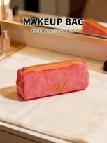 Rožinė CHANEL BEAUTE Pieštukų Makiažo Kosmetinė, Mini Užtrauktuku Užsegama Kosmetikos Rankinė, Prabangaus Prekės Ženklo Grožio Aksesuaras rožinė