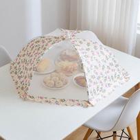 Lace Fabric Food Net Foldable Dish Tent Anti Mosquito Mesh Food Cover  Kitchen 78cm-tulip