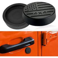 Magnetic Keyhole Covers Compatible with 2007-2025 Jeep Wrangler JK JKU JL JLU and Gladiator JT Front Door, Strong Magnets Door Lock Cover Protection black