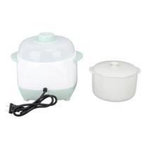 200W 1L Slow Cooker with Ceramic Interior Pot Timing Green Uniform Heating Electric Slow Stew Cooker for Cooking US Plug 110V white
