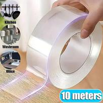 10/1m Nano Double Sided Tape Self Adhesive Transparent Waterproof Stickers Traceless Glue Water Seal Strips Strong Sticky Tapes 3M- (3Rolls)&1mm white