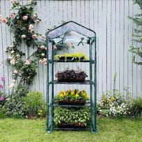 Four Layer PVC Greenhouse Garden Plant Insulation Shed Transparent Ornamental Seedling Shed Flower Room gray