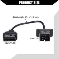 6 Pin OBD to 16 Pin OBD2 Check Engine Adapter Cable For Chrysler Jeep Dodge black