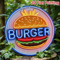 Vintage Burger Metal Tin Sign Wall Decor for Home Bar Restaurant 20x20 įvairiaspalvis