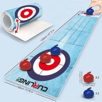 Curling Soccer Board Game - Children Interactive Social Indoor Bowling Table Games Mat Family Friend Party Fun Toy For Kids blue