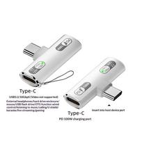 Pd100W Usb 3.2 Type C To Type C Adapter Fast Charging Type C Headphone Adapter Usb C Audio Connector For Phone balta
