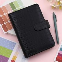 PU Leather Ring Binder Crocodile Pattern Loose-Leaf Cover Binder Cover Notepad Cover Notebook Cover juoda