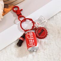 Creative Simulation Coca-Cola Bottle Key Chain Pendant Fashion Trend Bag Pendant Car Key Chain Toy Gift red