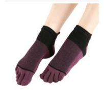 Juodos šilko marlės penkių pirštų jogos kojinės šokinėja gyvai Pilates fitneso kojinės 20-24cm black