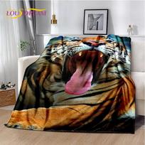 Žiaurus Tigras Liūtas Leopardas Žvėris Gyvūnas Laukinių Gyvūnų Animacinis Pledas, Minkštas Mesti Pledas Namams Miegamajam Lovai Sofai Iškylai Biurui 75x90cm