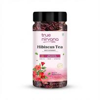 True Nirvana Hibiscus Tea - 50g (Approx. 25 Cups) | Herbal Loose Leaf Tea | Rich in Antioxidants | Supports Heart Health & Immunity | Organic, Ca black