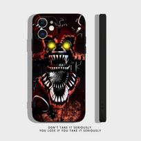 Five-Nights-At-Freddys F-Fnaf Skaidrus silikoninis dėklas iPhone 17,16,15,14,13,12,11Pro,Max,Mini,XS,X,8,Plus atsparus smūgiams juodas dangtelis iPhone12promax black