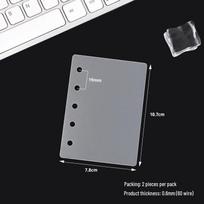 Transparent A8 Loose-Leaf Binder Shell, Double Snap with Five-Hole Clip, Simple Ins Style, Replaceable Planner Cover gray