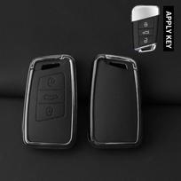 Metalinė Odinė Automobilio Raktų Dėklas Dangtelis Korpusas Vw Volkseagen Passat B8 Magotan Dėl Skoda Superb A7 Kodiaq Seat Raktų Pakabuko Aksesuarai black