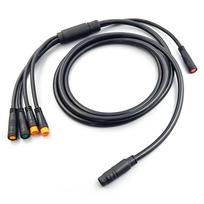 JULET Elektrinių dviračių priedai 1T5 Vandeniui atsparus kabelio valdiklis su šviesa E-stabdžio droseline rankenėle Ekranas DC srovės kabelio keitiklis black