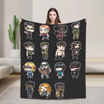 Dead by Daylight personažai Minkštas pledas Studentams Pliušinis mesti pledas Juokingas sofos lovos flanelinis lovatiesės dangalas sofai-lovai 75X95CM black