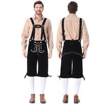 Men's German Bavarian Oktoberfest Suspenders Overalls Traditional Costume L juoda