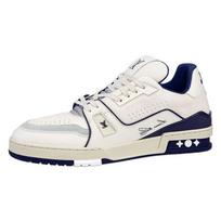LOUIS VUITTON Trainer Cow Leather Low top Skateboard Shoes Men's White 1ABNIH 43.5 balta