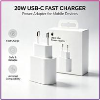 Original EU 20W PD Fast Charger USB-C Power Supply Type C Wall Charger Adapter Portable Travel Charger for IPhone Series Tablet balta