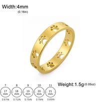 Cute Cat Dog Paw Rings for Women Stainless Steel Gold Animal Pet Footprint Ring Jewelry Valentine Gift 11 sidabras
