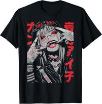 Japoniškas Streetwear Cyberpunk Y2K Retro Techwear Manga Anime Marškinėliai XL gray