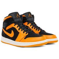 Air Jordan 1 Mid Orange Peel Men's Mid-top Retro Sneakers 554724-081 EU 40.5 oranžinė/juoda